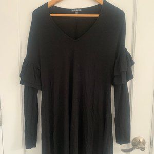 Black Express XS Ruffle Sleeve Dress